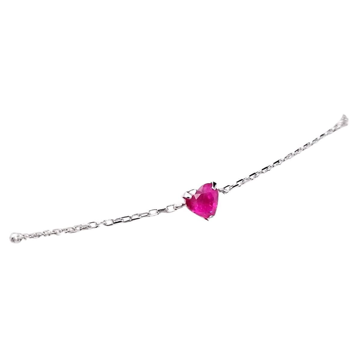 IGI Certified 0.87ct Natural Burma Rubies 0.02ct Natural Diamonds Gold Bracelet In New Condition In Hong Kong, HK