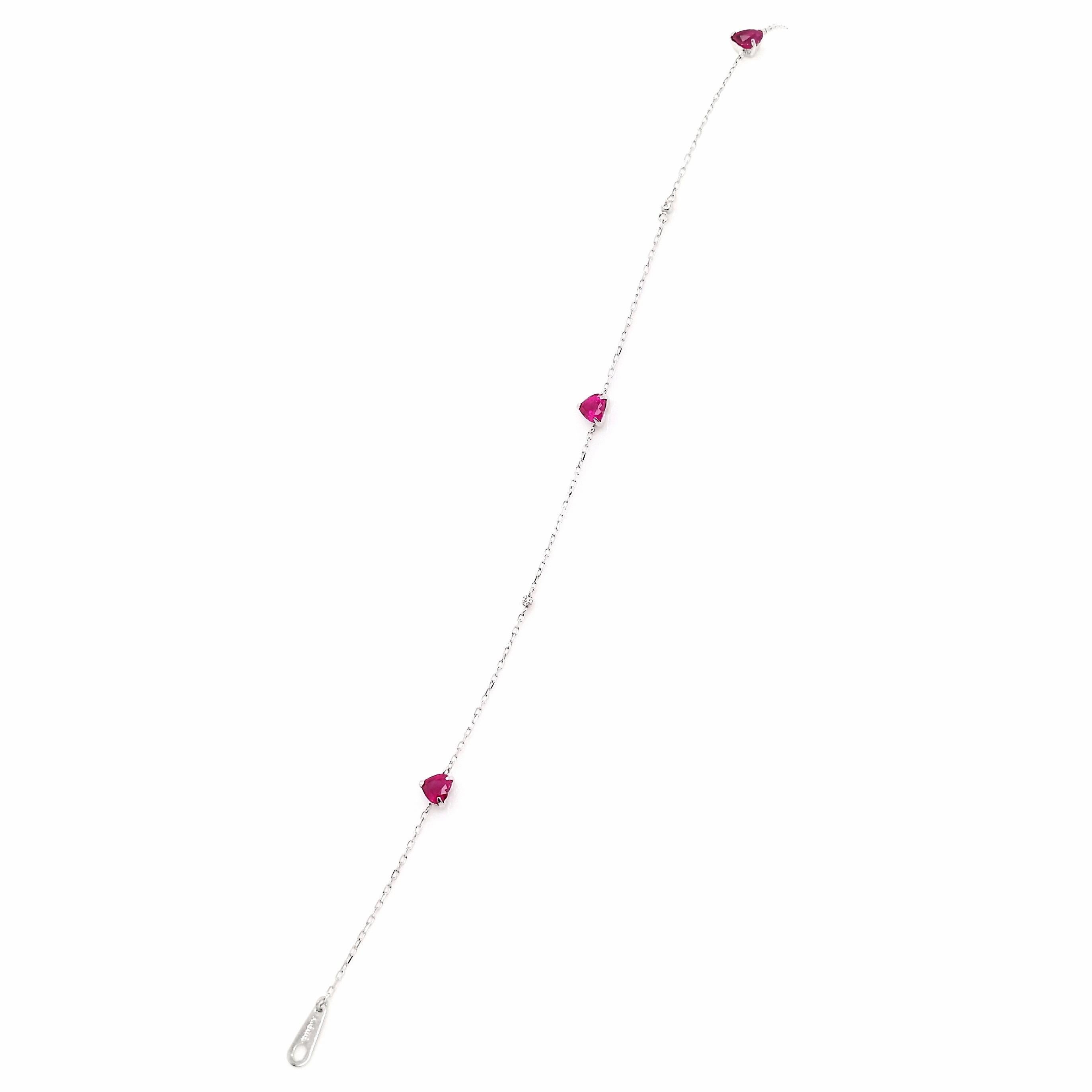 IGI Certified 0.87ct Natural Burma Rubies 0.02ct Natural Diamonds Gold Bracelet 3