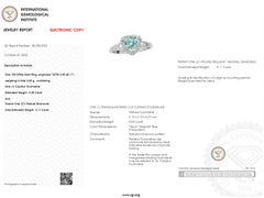 IGI Certified 0.88 Carat Paraiba and Diamond Ring in 18K White Gold