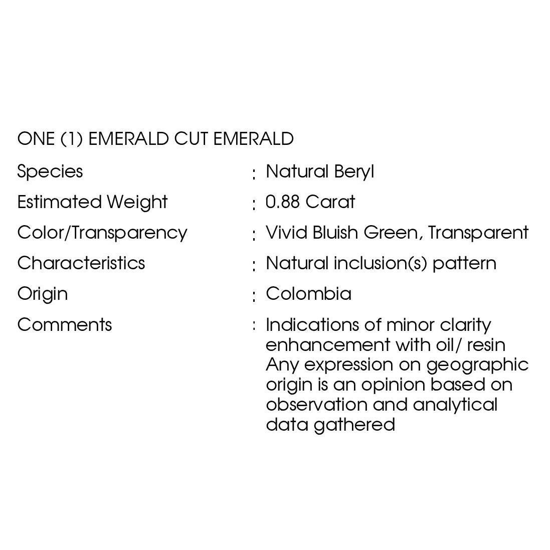 IGI Certificado 0,88ct Esmeralda Natural de Colombia 0,58ct Diamantes Anillo de Platino 5
