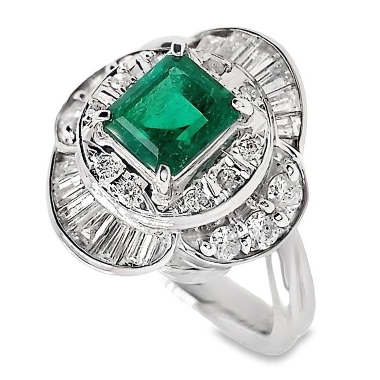 IGI Certificado 0,88ct Esmeralda Natural de Colombia 0,58ct Diamantes Anillo de Platino 3