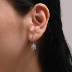 IGI Certified 0.89 Carat Natural Diamond Statement Earrings in 14K Gold