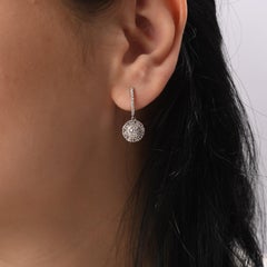IGI Certified 0.89 Carat Natural Diamond Statement Earrings in 14K Gold