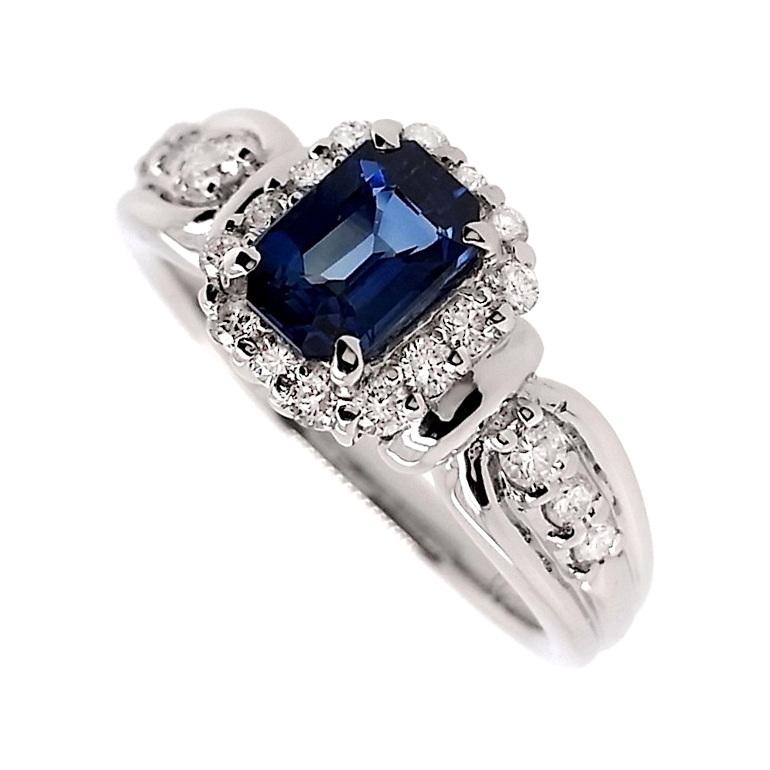 Platinring mit IGI-zertifiziertem 0,91 Karat Madagaskar-Saphir 0,31 Karat natürlichen Diamanten im Angebot 1