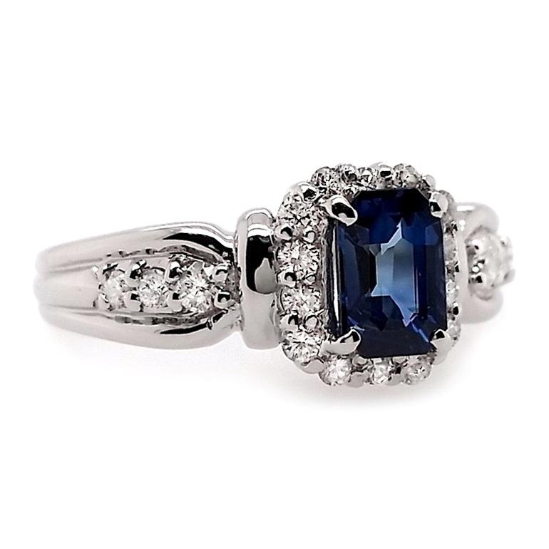 Platinring mit IGI-zertifiziertem 0,91 Karat Madagaskar-Saphir 0,31 Karat natürlichen Diamanten im Angebot 2