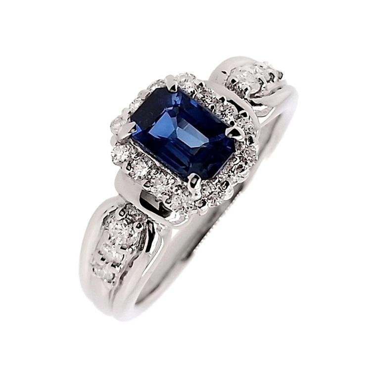 Platinring mit IGI-zertifiziertem 0,91 Karat Madagaskar-Saphir 0,31 Karat natürlichen Diamanten im Angebot 3