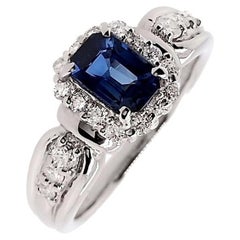 IGI Certificado 0,91ct Zafiro de Madagascar 0,31ct Diamantes Naturales Anillo de Platino