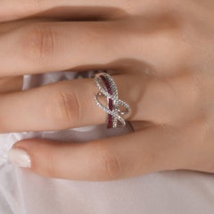 IGI Certified 0.95 Carat Natural Ruby and Diamond Statement Ring in 18K Gold