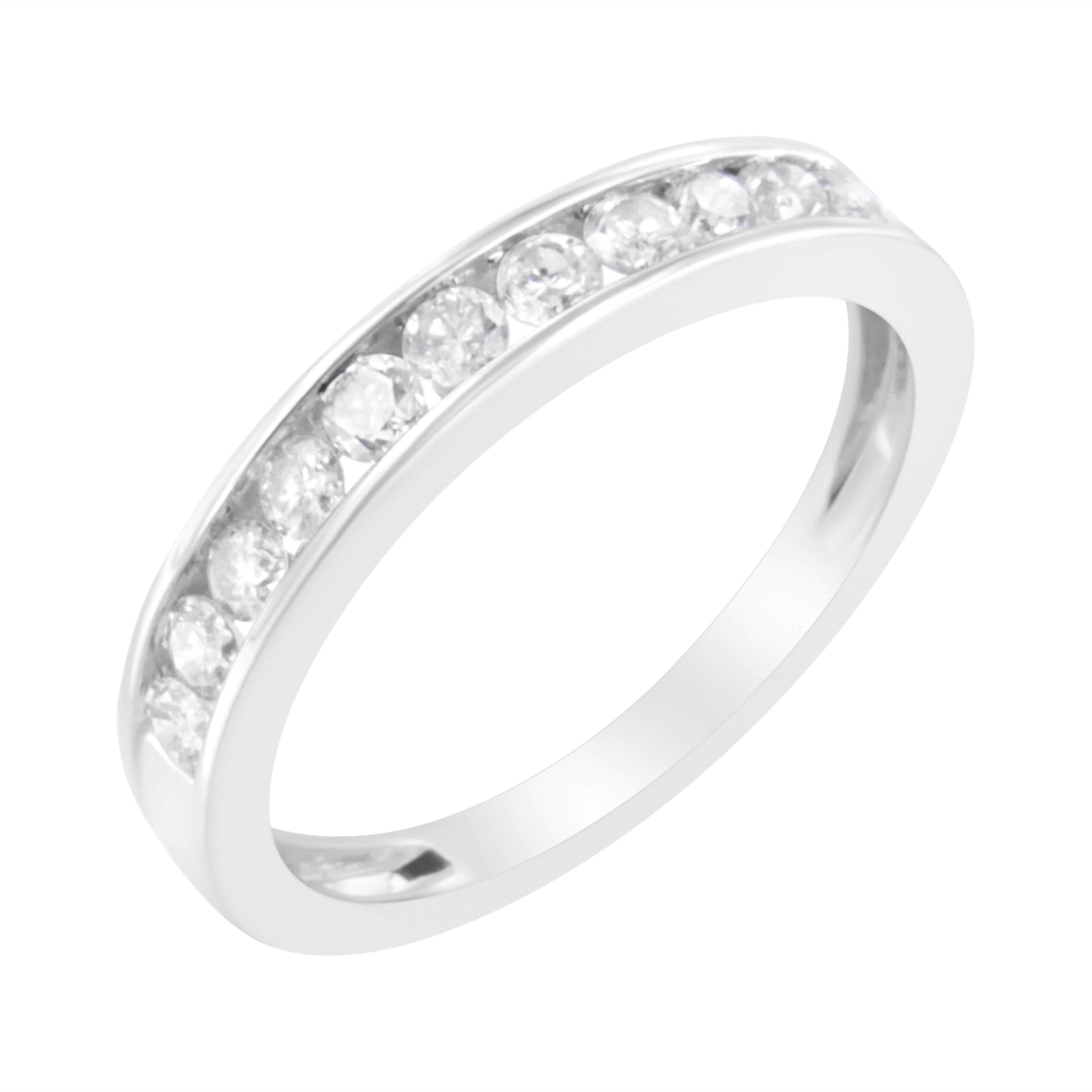 For Sale:  IGI Certified 1/2 Carat Diamond 10K White Gold Channel Set Band Style Ring 2