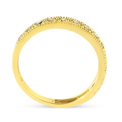 IGI Certified 1/2 Carat Diamond 10K Yellow Gold Beaded Milgrain Band Style Ring