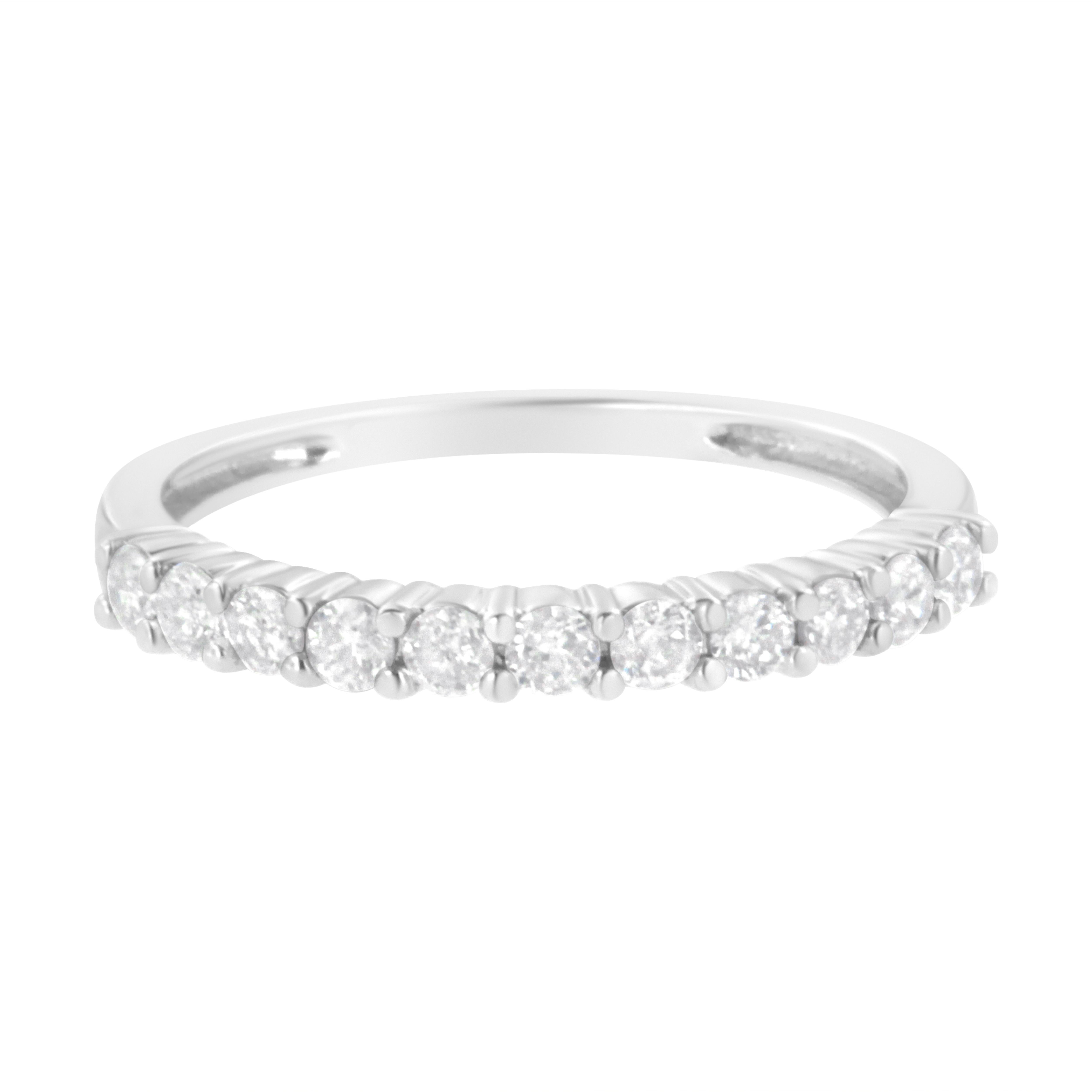 For Sale:  IGI Certified 1/2 Cttw Diamond 10K White Gold Prong Set Fluted Band Style Ring 3
