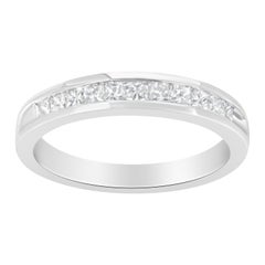 IGI Certified 1/2ct Diamond 18K White Gold Half Eternity Style Wedding Band Ring