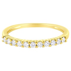 IGI-zertifizierter 1/4 Karat Diamantring im geriffelten Bandstil aus 10K Gelbgold mit Zackenbesatz