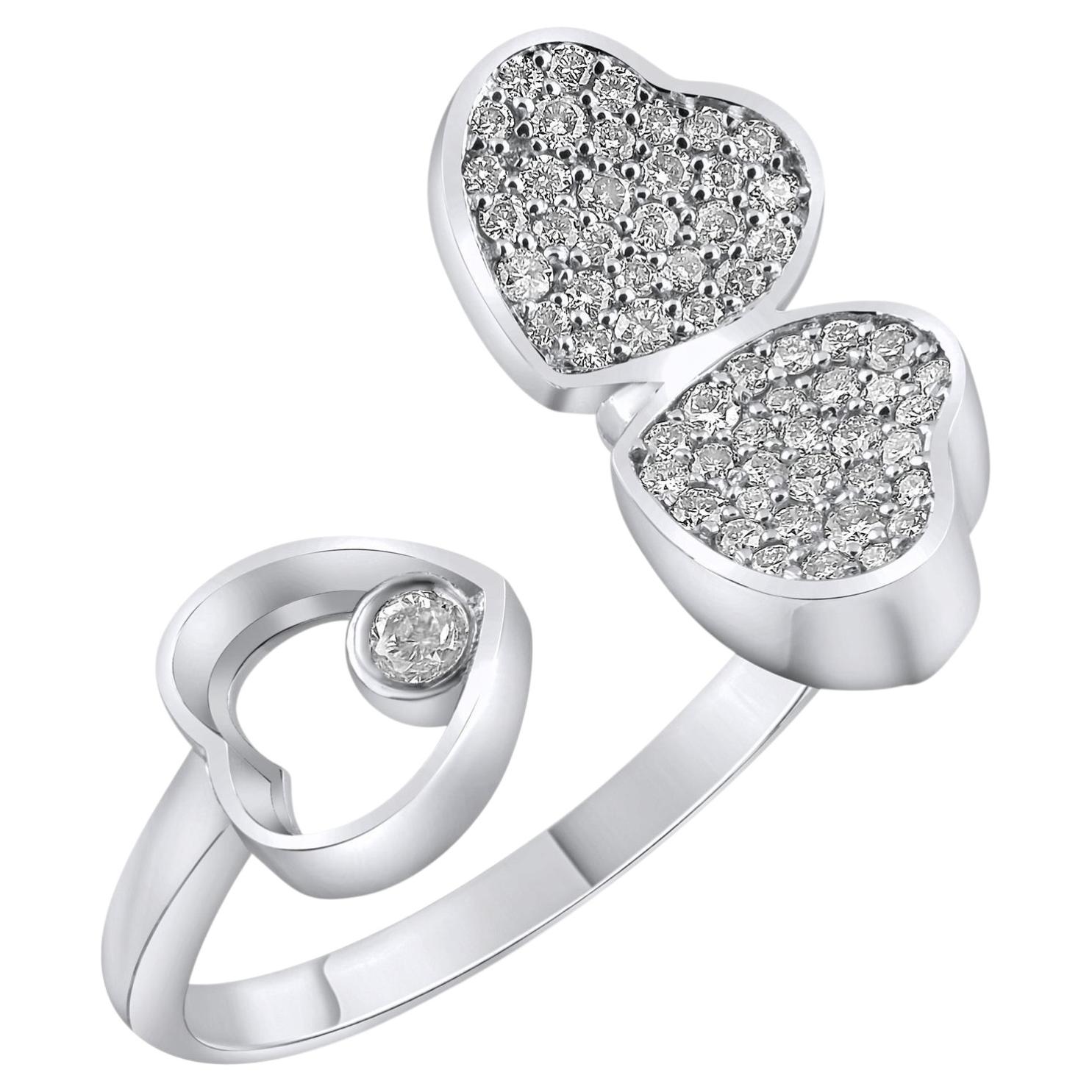 IGI Certified 1.00 Carat Diamond Heart Motif Ring 14K Gold