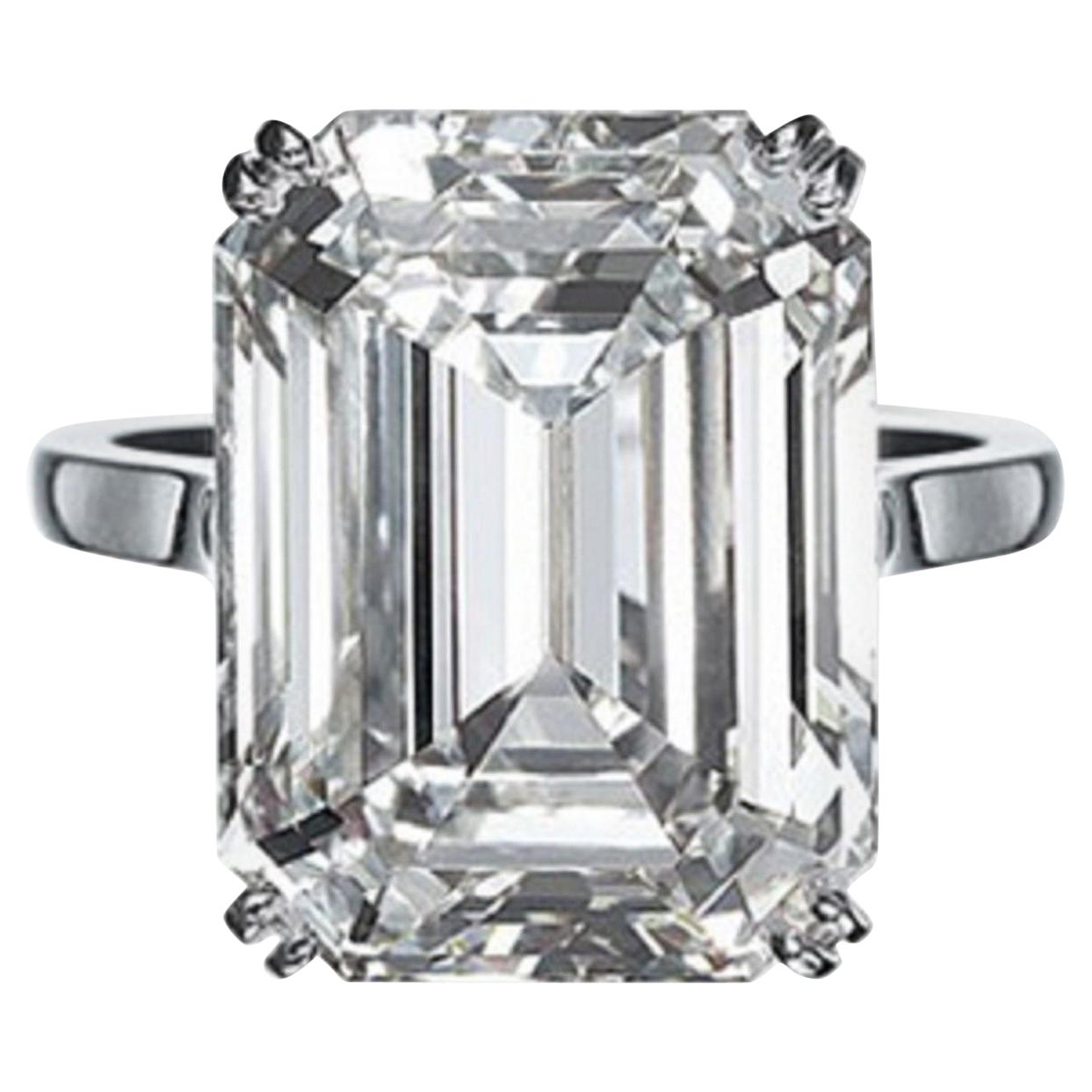 IGI Certified 10.01 Carat Excellent Cut Emerald Diamond Ring