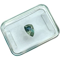 IGI Certified 1.00ct Australian No Heat Greenish Blue Sapphire Fancy Pear Cut