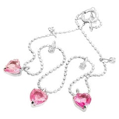 IGI Certified 1.00ct Natural Pink Sapphire and 0.06ct Diamonds 18K Gold Bracelet