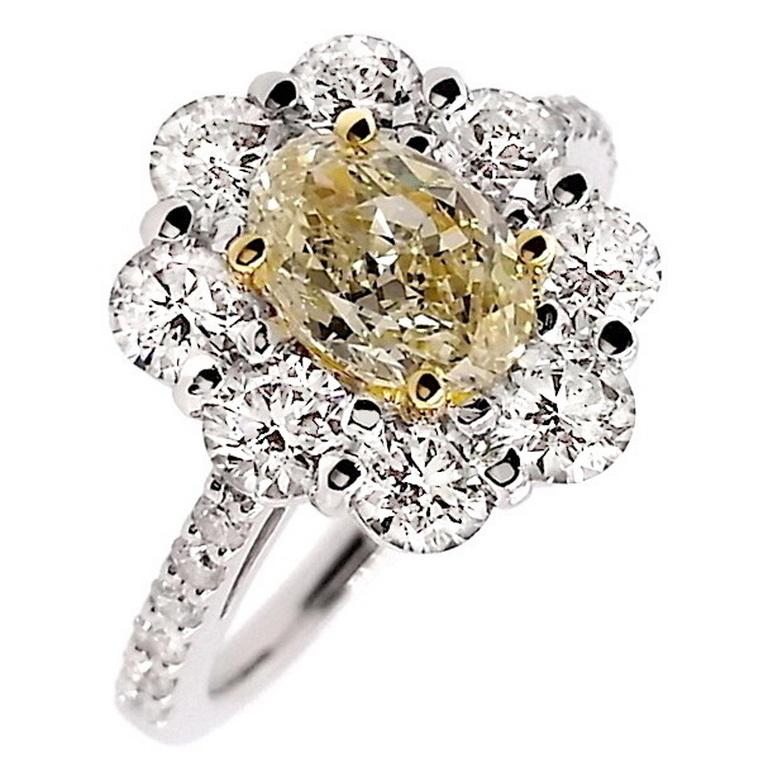 IGI Certified 1.00ct Oval Diamond 1.38ct Natural Diamonds Platinum & Gold Ring 3