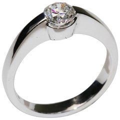 IGI Certified 1.01 Carat IF White Diamond Solitaire Ring 18 Karat White Gold