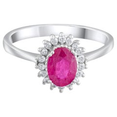 IGI Certified 1.01 Carat Natural Ruby and Diamond Statement Ring in 14K Gold