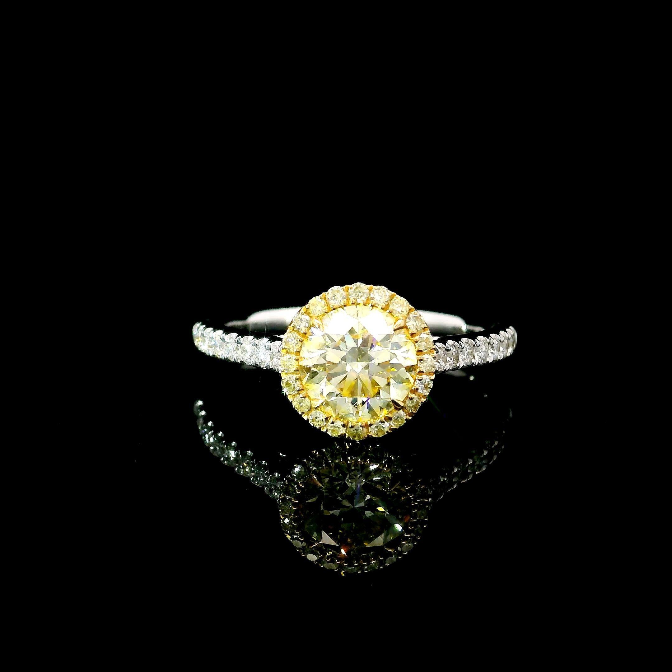 18kt white gold ring with diamonds
  
  Gold colour & karat: White gold 18kt
  Weight: 3.`188 grams
  
  Set with-
  Stone type: Diamonds
  Shape: Round
  Carat: 1.01 ct
  Colour: Y to Z Range
  Clarity: SI2
  
  Surrounding Stones: Diamonds
 1)