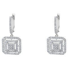 Pendientes llamativos con diamantes naturales de 1,02 quilates certificados por IGI, en oro de 18 quilates