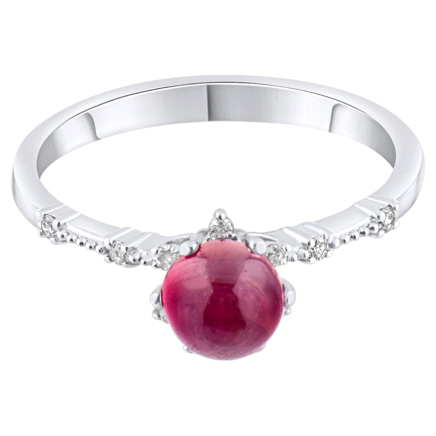 IGI Certified 1.02 Carat Natural Ruby and Diamond Statement Ring in 14K Gold