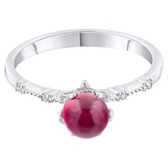 IGI Certified 1.02 Carat Natural Ruby and Diamond Statement Ring in 14K Gold