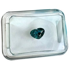 IGI Certified 1.02ct Untreated Deep Blue Australia Sapphire Heart Cut Gem