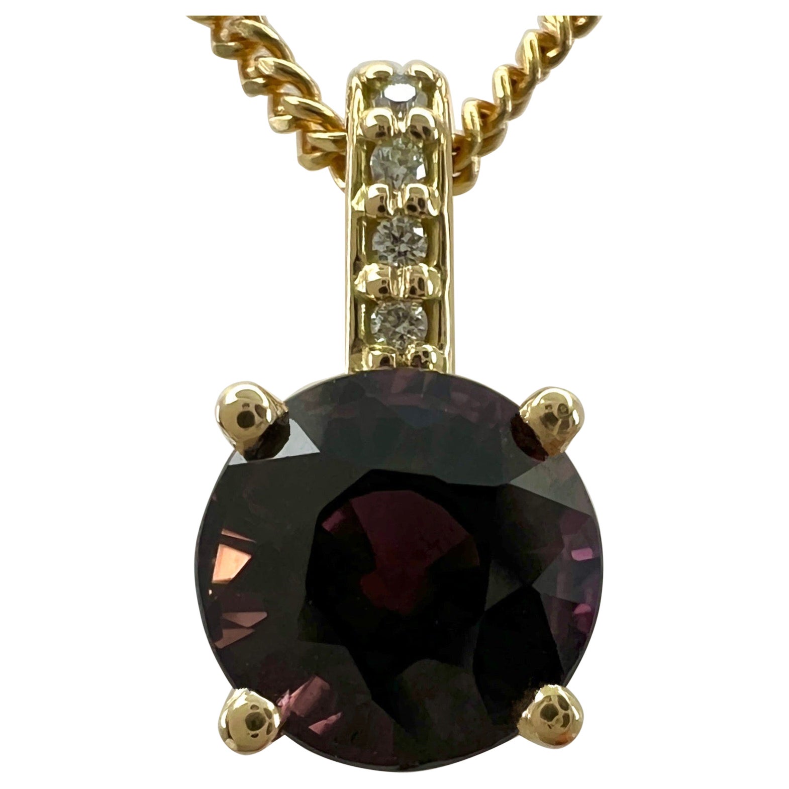IGI Certificado 1.03 Cambio de Color Zafiro Diamante Sin Tratar Colgante de Oro de 18k en venta