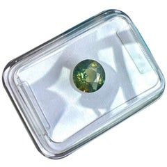 IGI Certified 1.05ct Sapphire Australia Vivid Green Blue Yellow Unheated Round