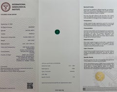 IGI Certified 1.06ct Fine Green Round Cut Emerald Diamond 18k Gold Halo Pendant