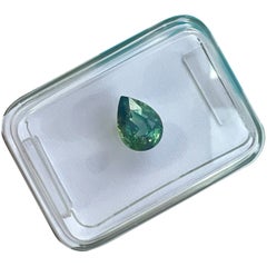 IGI Certified 1.09ct Sapphire Australia Deep Green Blue Teal Pear Cut Natural