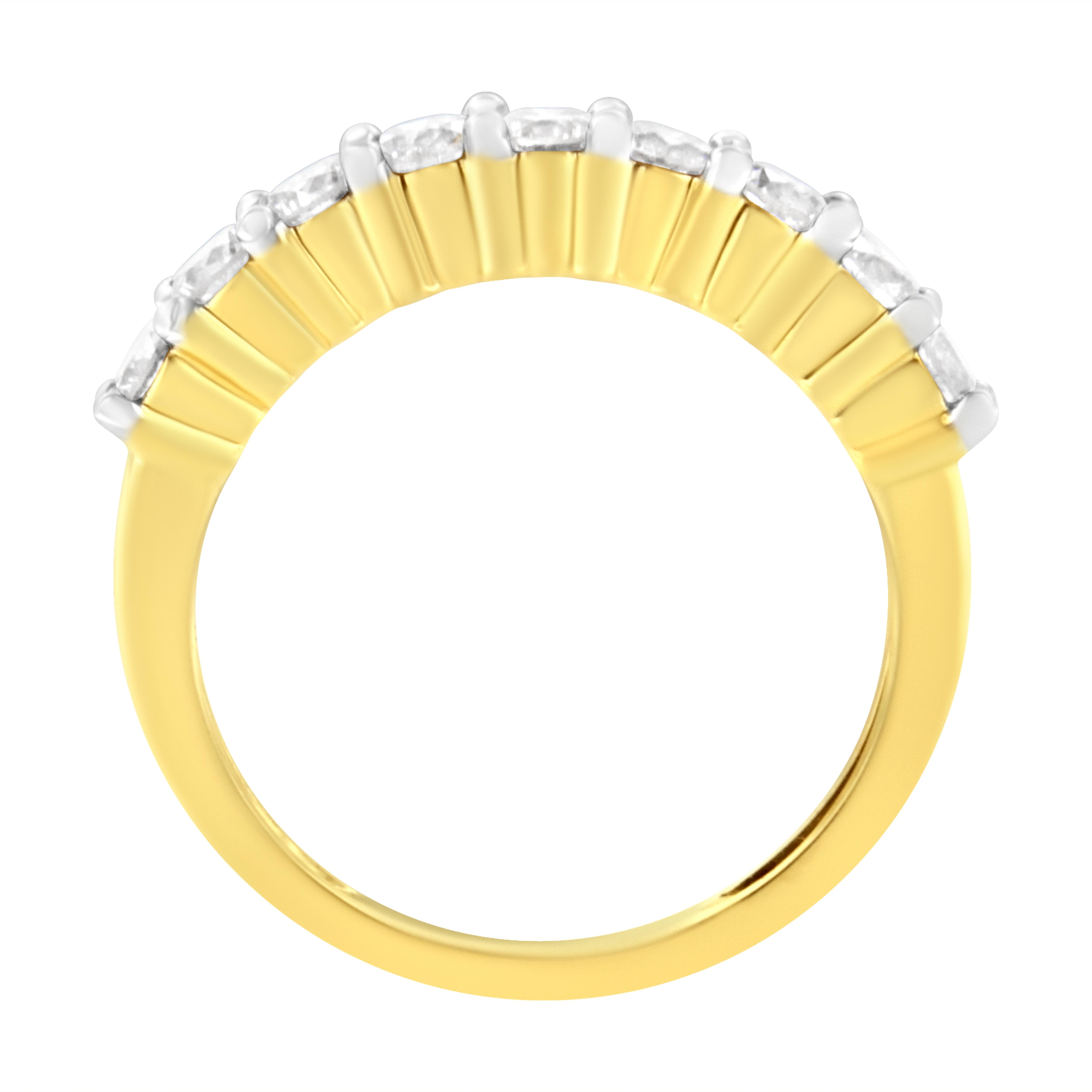 Round Cut IGI Certified 10KT Yellow Gold 1 cttw Diamond Band Ring