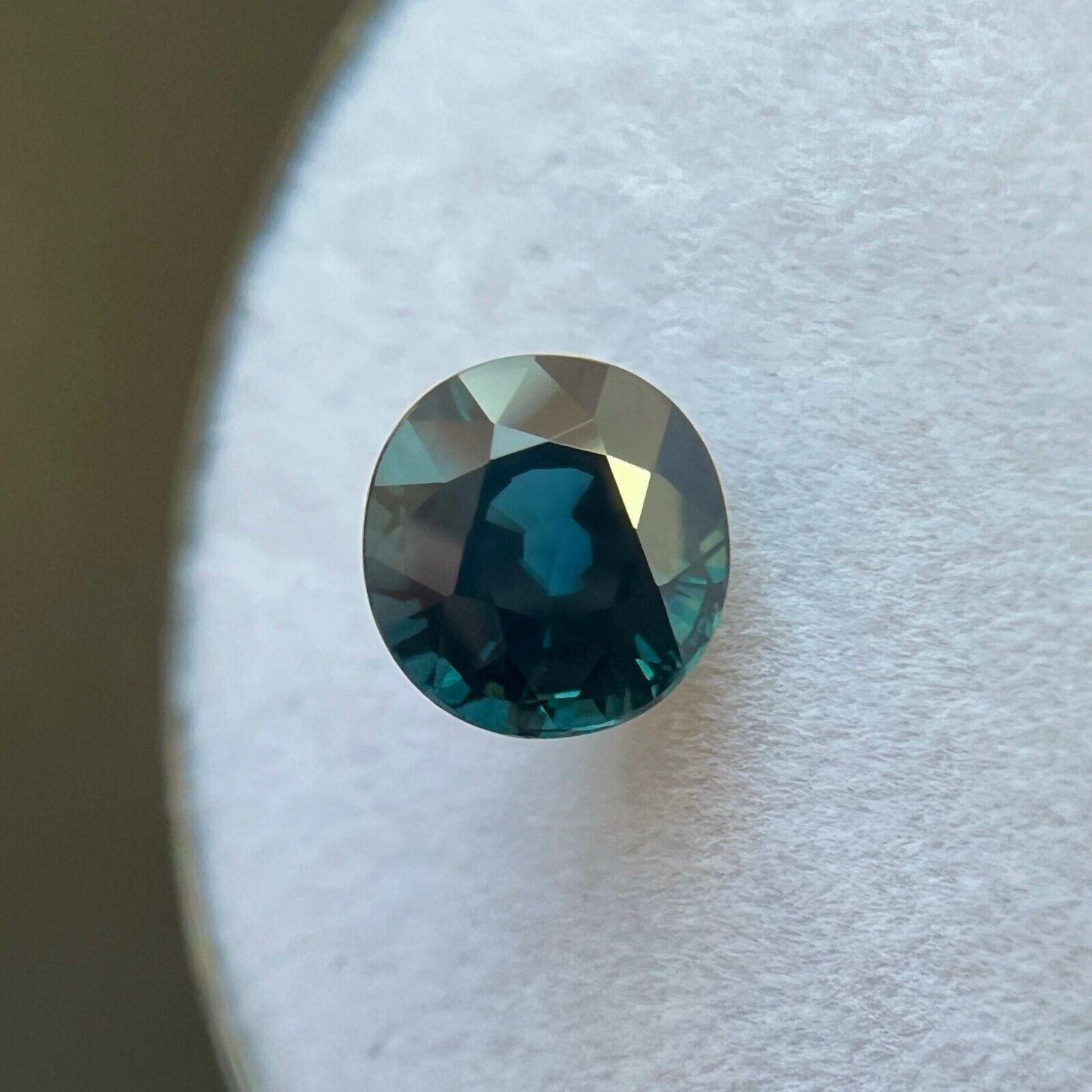 Women's or Men's IGI Certified 1.11Ct Natural Teal Blue Sapphire Untreated Unheated Rare Gem For Sale