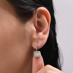 IGI Certified 1.12 Carat Natural Diamond Statement Earrings in 18K Gold