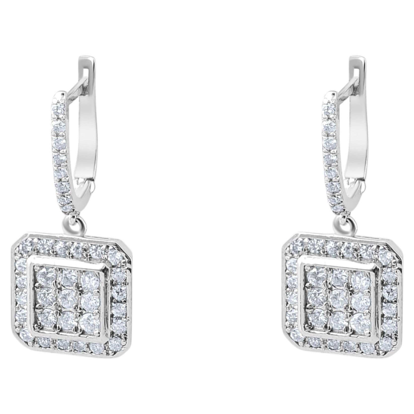 IGI Certified 1.12 Carat Natural Diamond Statement Earrings in 18K Gold