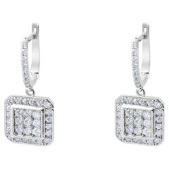 IGI Certified 1.12 Carat Natural Diamond Statement Earrings in 18K Gold