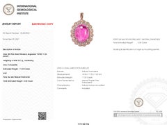 IGI Certified 11.23 Carat Rubellite and Diamond Pendant in 18K Rose Gold