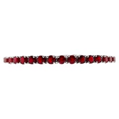 IGI Certified 11.46ct Natural Rubies 14K White Gold Bracelet