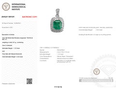Colgante de esmeralda y diamante de oro blanco de 18 quilates con certificado IGI de 1,15 quilates