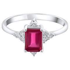 IGI Certified 1.15 Carat Natural Ruby and Diamond Statement Ring in 14K Gold