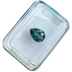 IGI Certified 1.16ct Sapphire Australia Deep Green Blue Teal Unheated Pear Cut