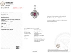 IGI Certified 1.20 Carat Burma Ruby and Diamond Pendant in 18K White Gold