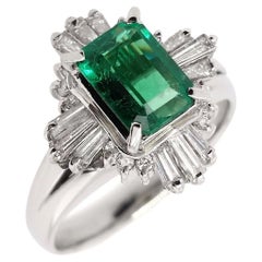 Bague en platine certifiée IGI 1.20ct Vivid Green Emerald 0.65ct Natural Diamonds