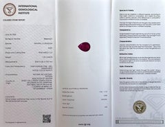 IGI Certified 1.22ct Pink Red Ruby Pear Cut Mozambique Rare Blister Gemstone