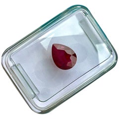 IGI Certified 1.22ct Pink Red Ruby Pear Cut Mozambique Rare Blister Gemstone