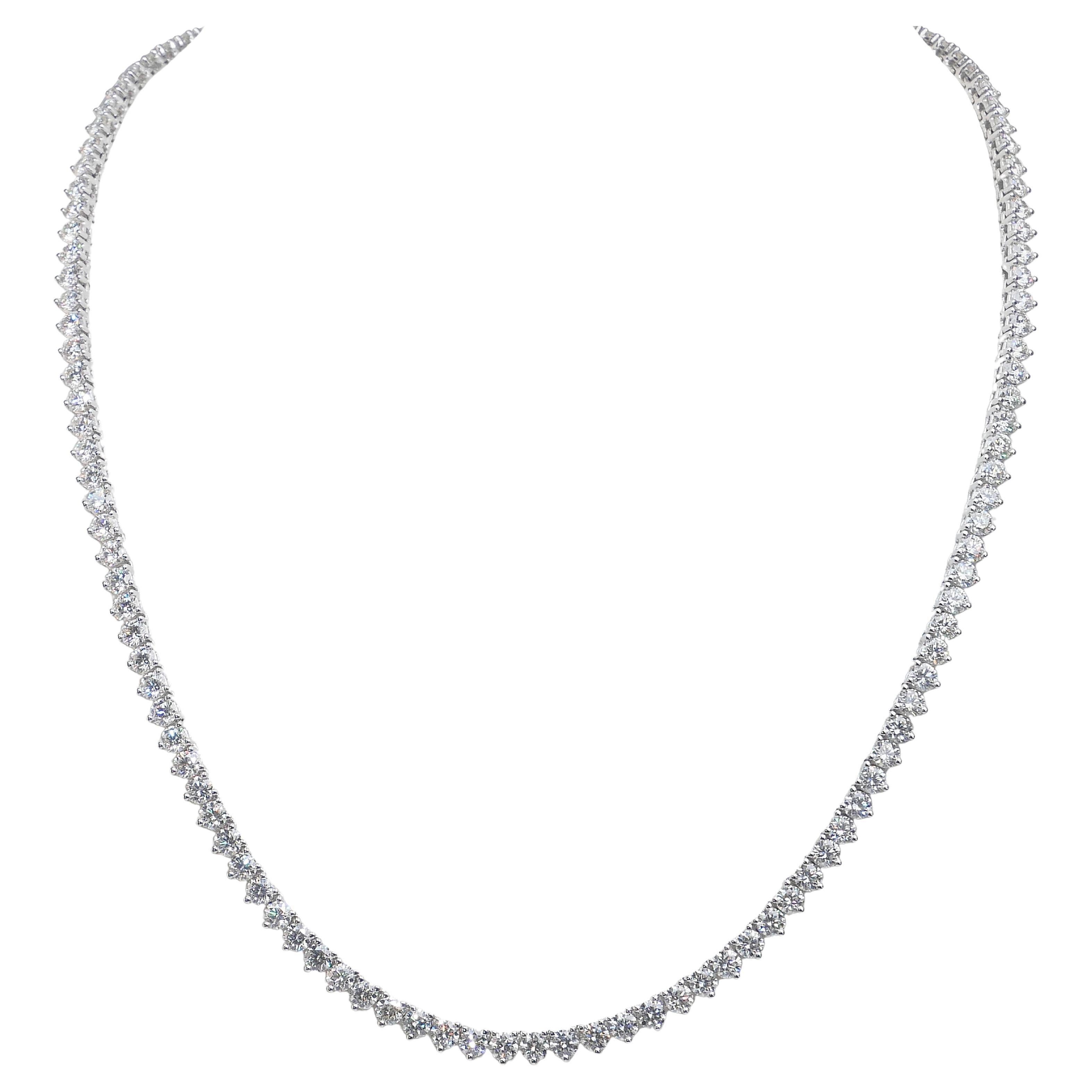 Collar de Diamantes con Certificado IGI de 12,38ct en Oro Blanco de 18k