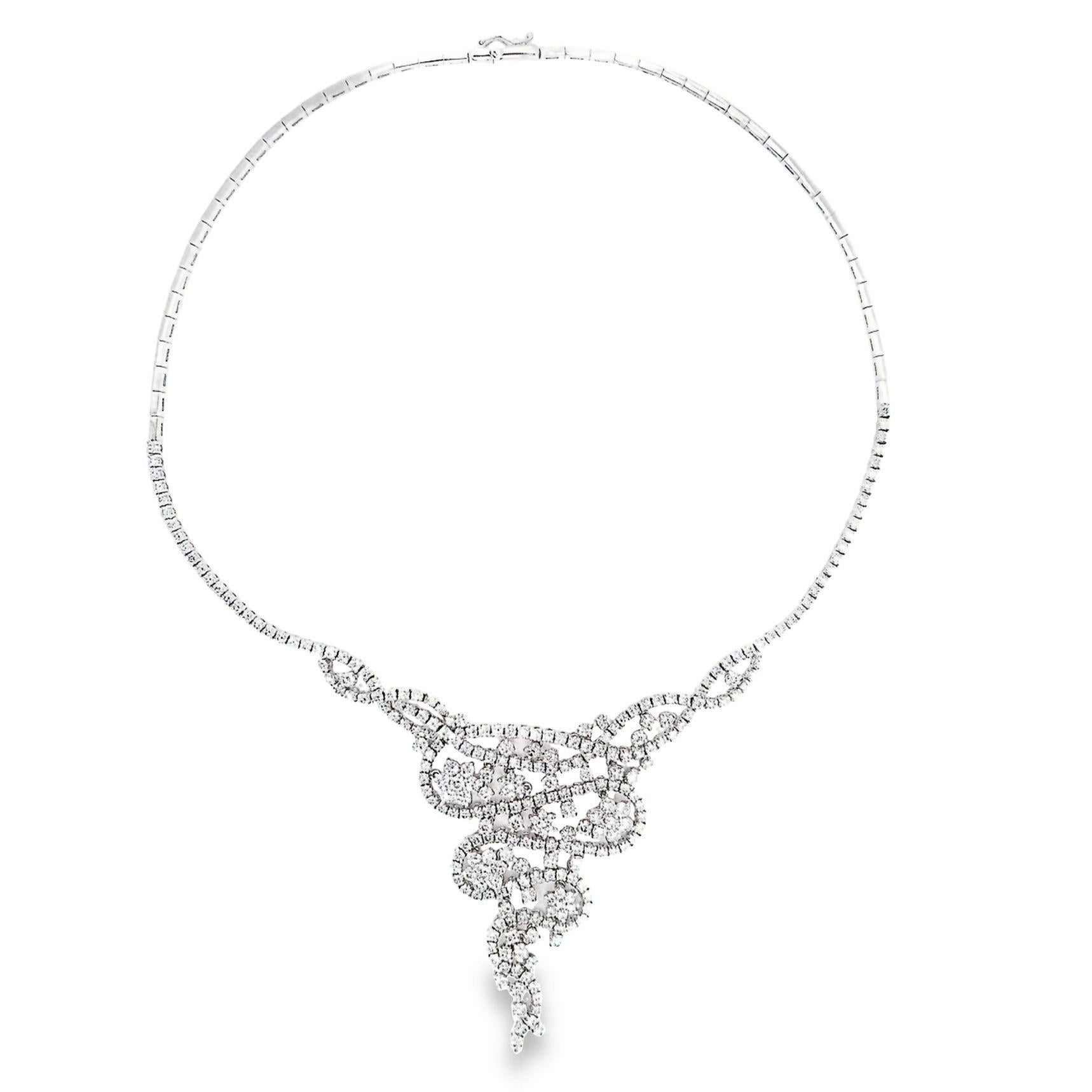 Taglio rotondo Collana di diamanti naturali certificati IGI 12,50ct in vendita