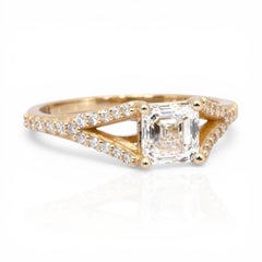 IGI Certified 1.30ct Diamonds Pave Ring in 18k Yellow Gold